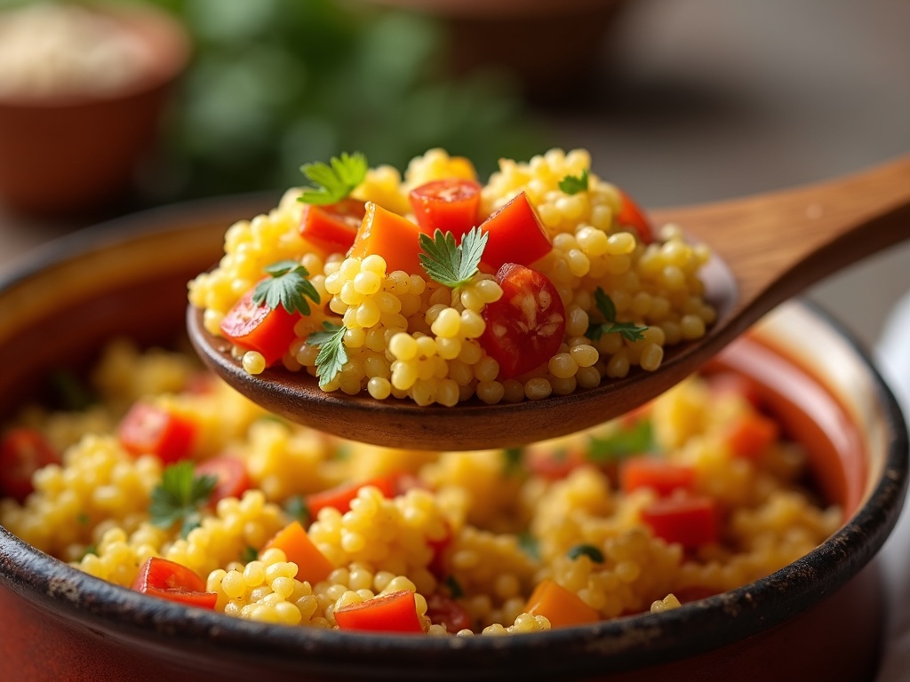 Easy Moroccan Couscous with Vegetables and Chickpeas detail image