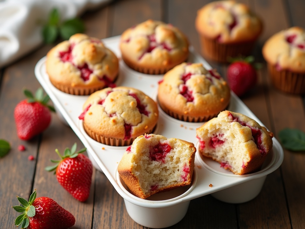 Perfectly Sweet & Simple Strawberry Muffins