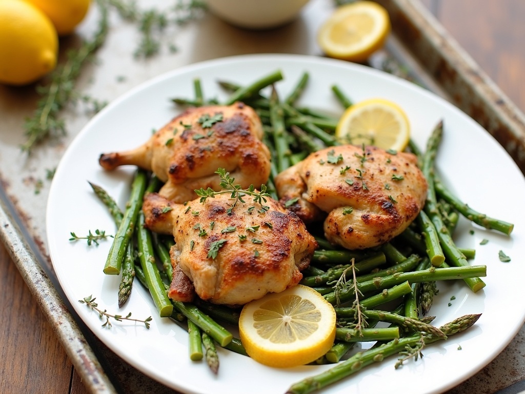 A Bright & Easy Spring Dinner: Lemon Herb Roasted Chicken & Asparagus