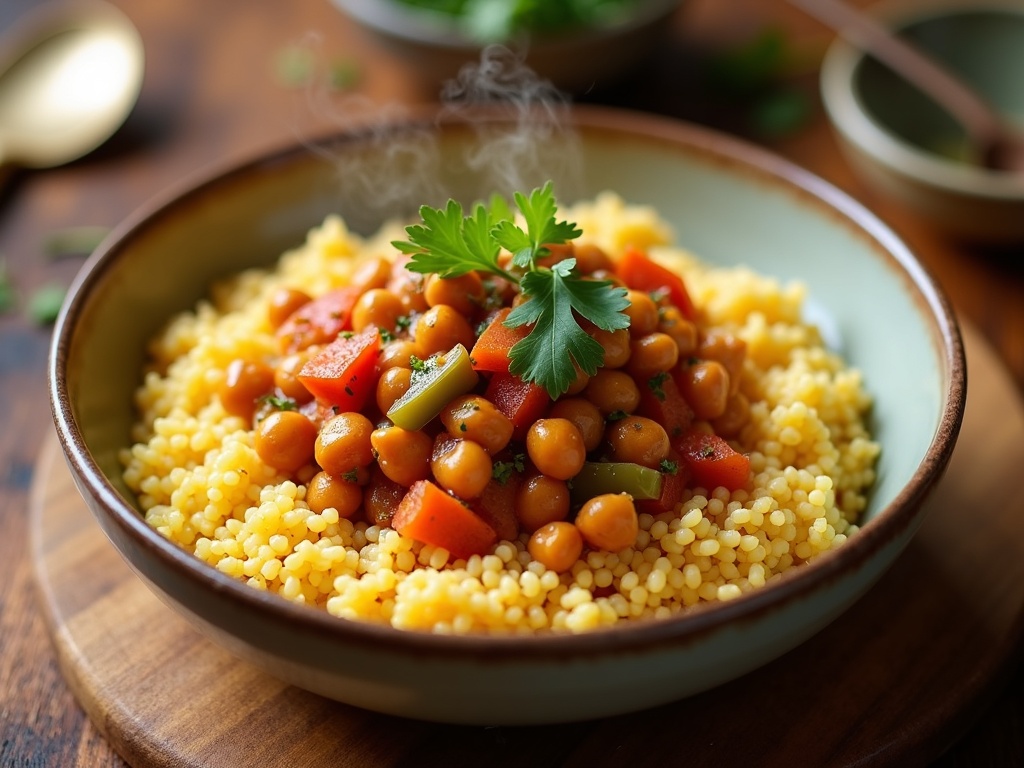 Easy Moroccan Couscous with Vegetables and Chickpeas