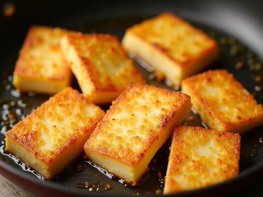 Crispy Fried Halloumi Salad with Lemon Herb Dressing detail image