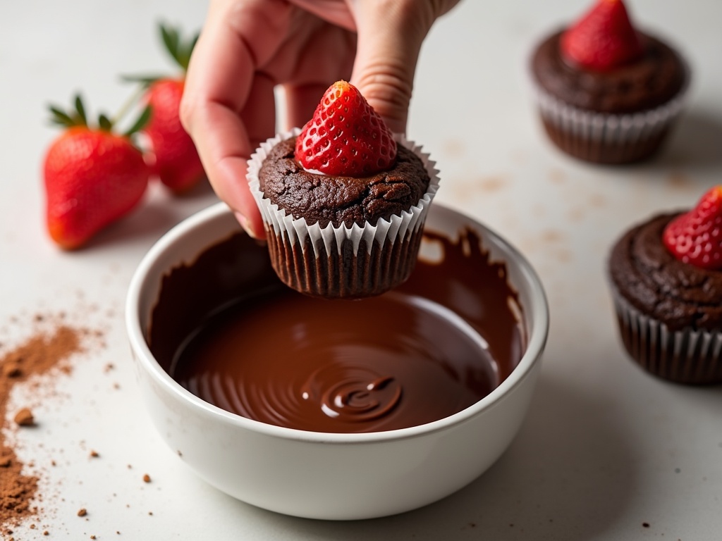 Chocolate Covered Strawberry Cupcakes: A Decadent Treat detail image