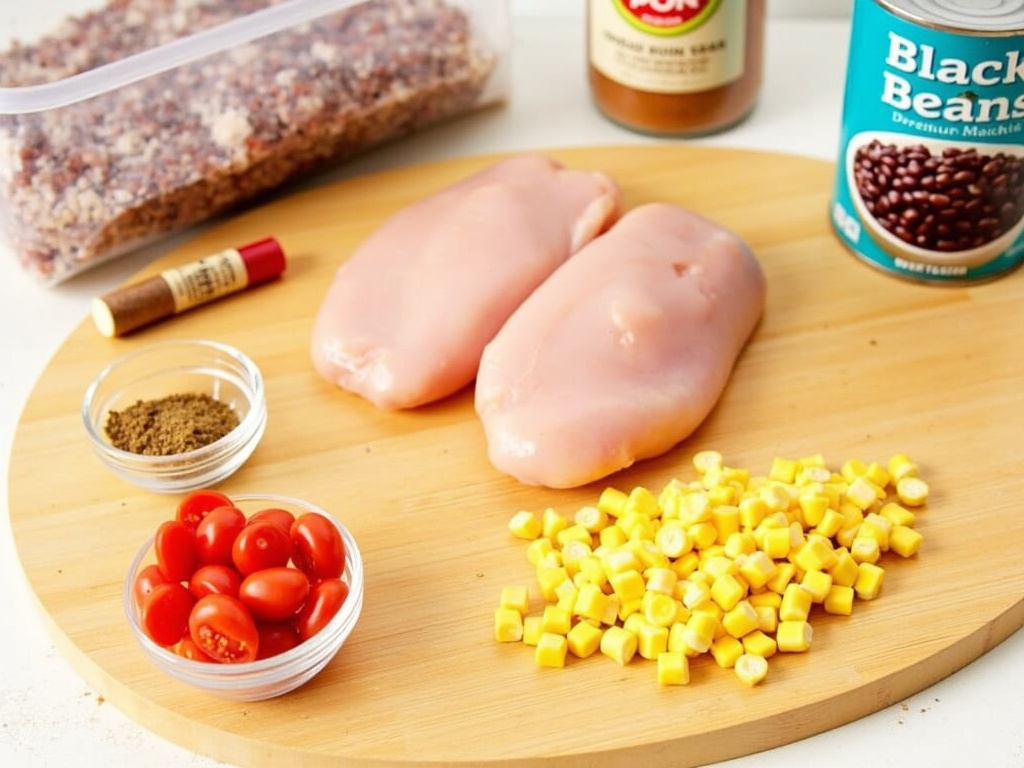 Light Crock Pot Fiesta Chicken Rice Bowls detail image