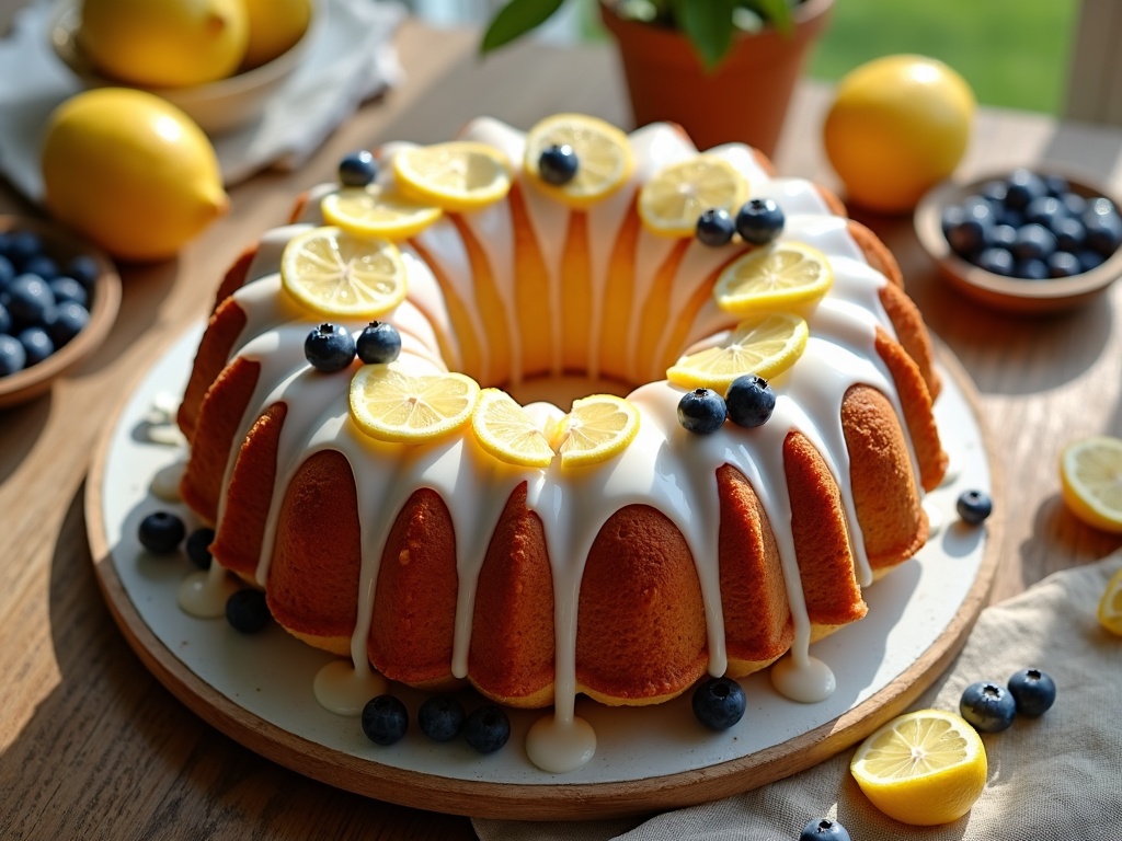 Easy Summer Entertaining Recipes: Lemon Blueberry Bundt Cake