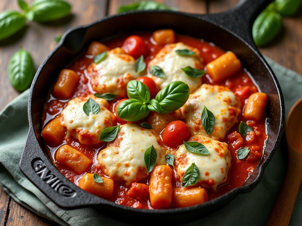 One Pan Gnocchi Recipes: Easy Cheesy Tomato Basil Bake