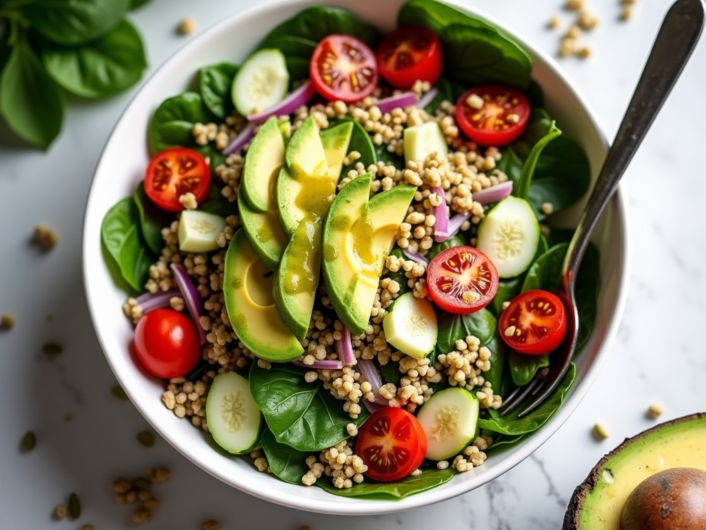 Quinoa Avocado Spinach Power Salad