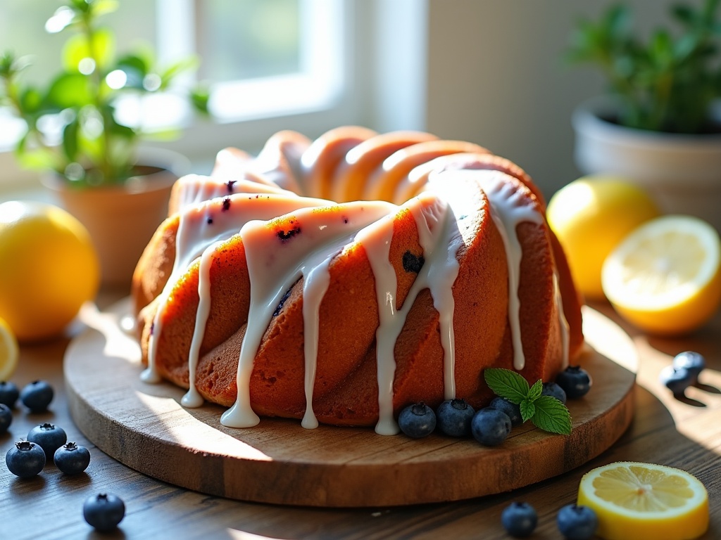 Easy Summer Entertaining Recipes: Lemon Blueberry Bundt Cake