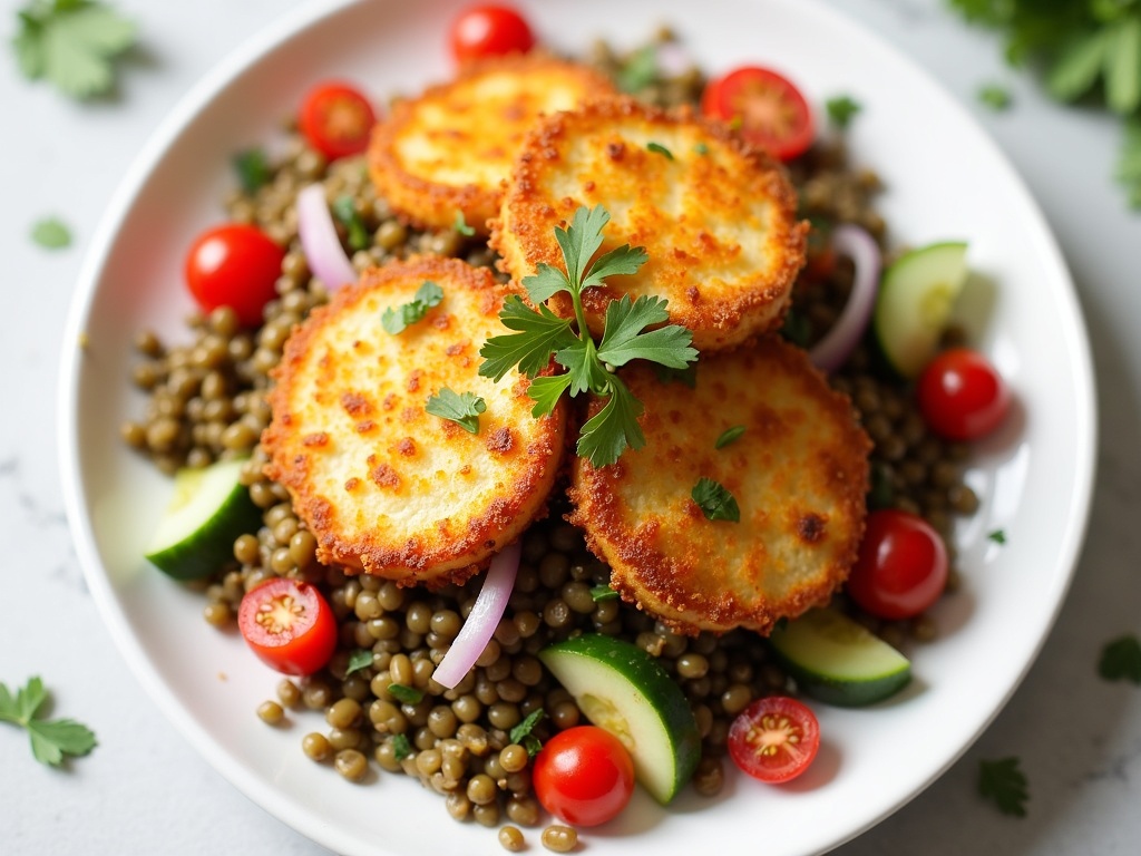 Fried Halloumi Lentil Salad: A Hearty & Satisfying Meal